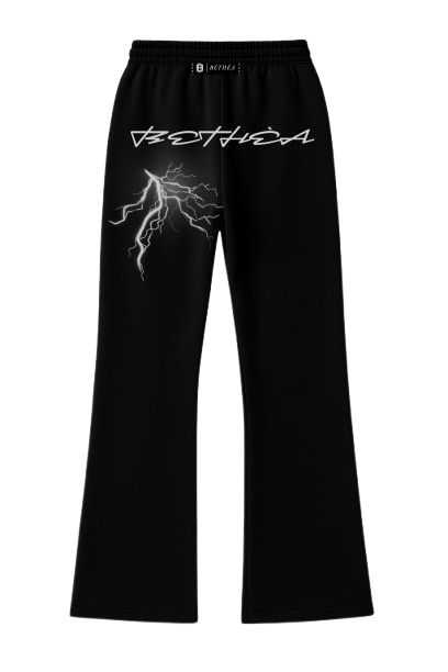 BETHÈA BLACK LIGHTNING GRAPHIC SWEATPANTS